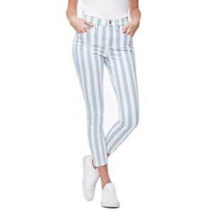Good American Good Legs Crop Blue/White Stripe Skinny Jeans 12/31 Womens
